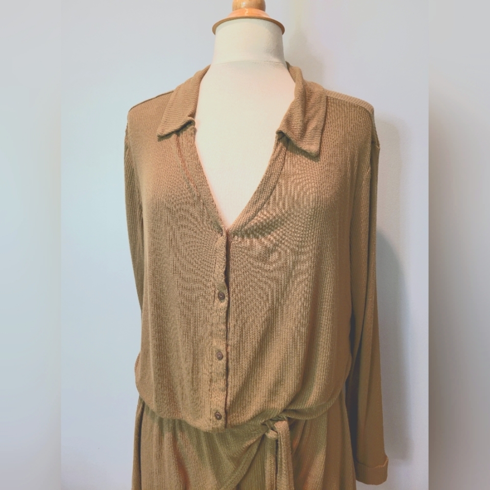 Free People Beach Lively Romper Tropical Nut SZ M - Picture 2 of 10